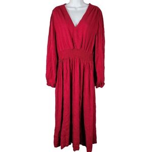 Old Navy Extra Large Tile Burgundy Pheasant Milk Maid Maxi Dress